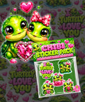 Chibi 5 Set Sticker PNG Pack - I Turtely Love You